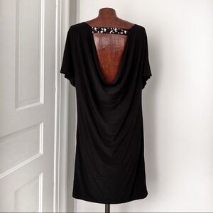 Y2K Mariana Deep Black Draped Cocktail Dress